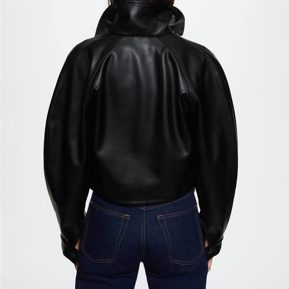 Short leather-effect jacket - Picture 11 of 13